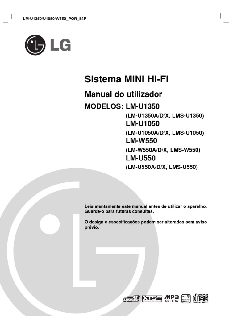 LG Mini HI - FI LM-U1350,1050,550 - W550 POR - 84P 0512 | PDF | MP3 ...