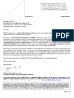 Brickwork Rating Letter - IBHFL Long Term