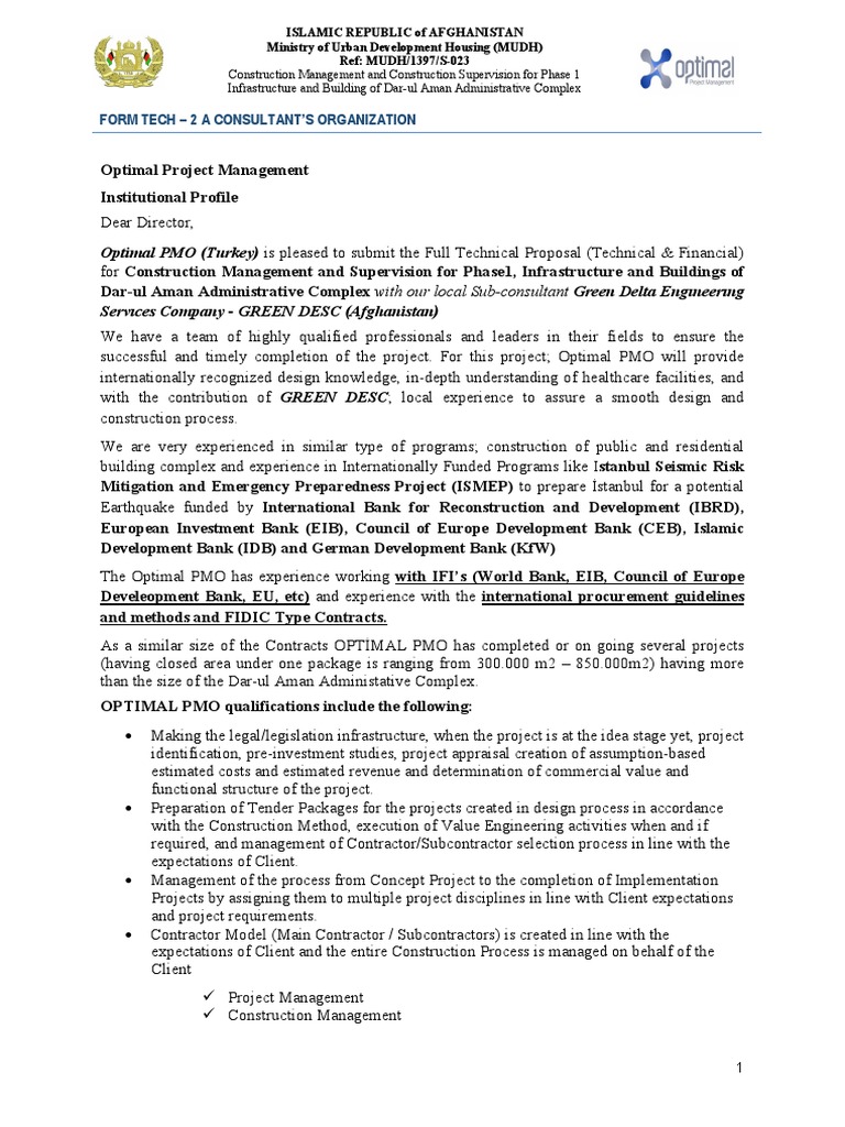 Form Tech-2 Full | PDF | Project Management | Construction Management