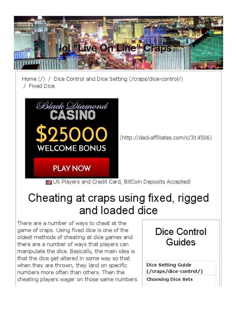 Fixed, Rigged and Loaded Dice Cheating With Craps Dice PDF Craps