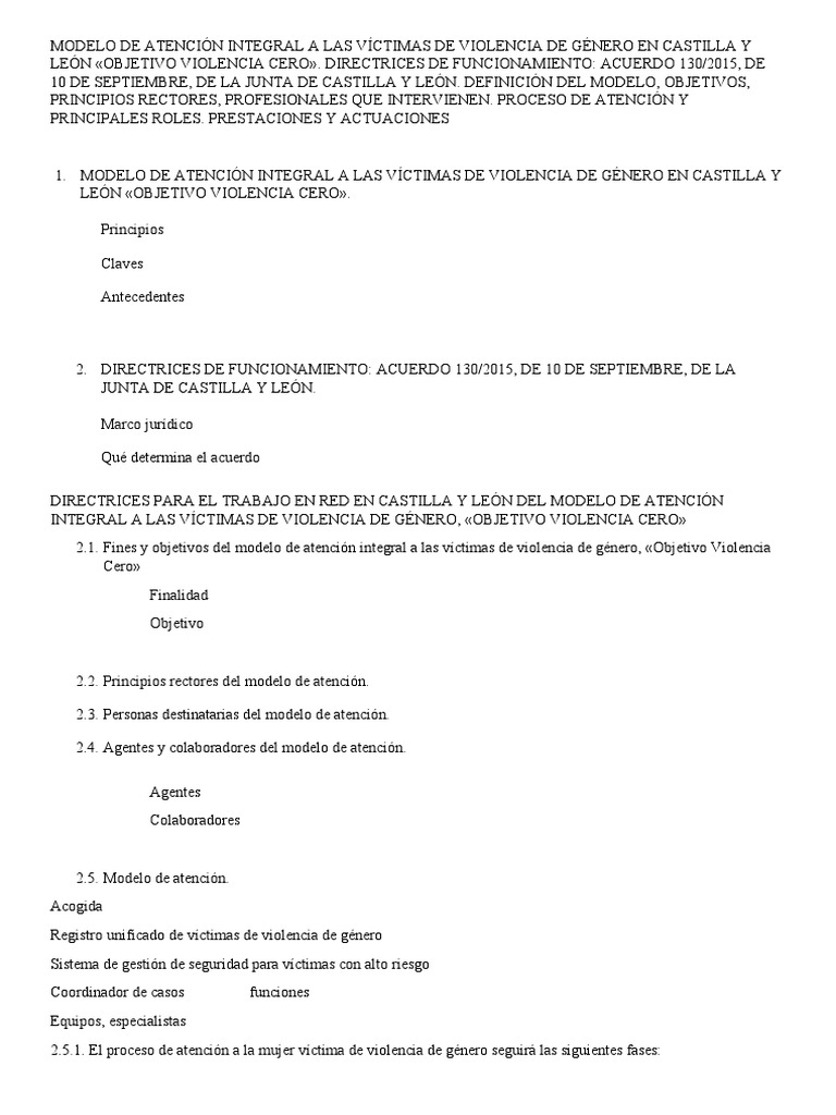 Modelo de Atención Integral A Las Víctimas de Violencia de Género en ...