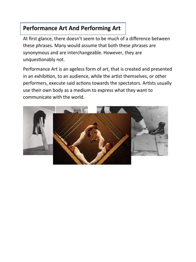 Distinguishing Performance Art from Performing Arts | PDF
