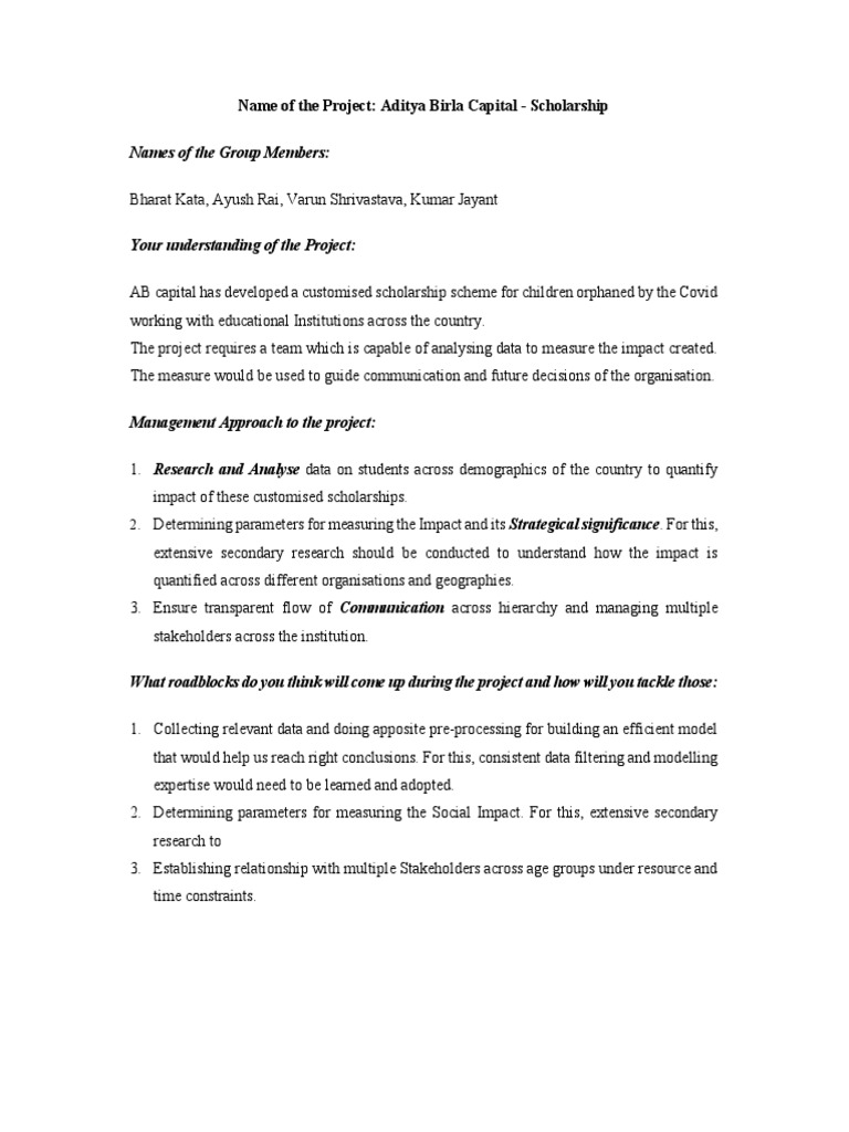 AB Capital Scholarship Final PDF Economies Business