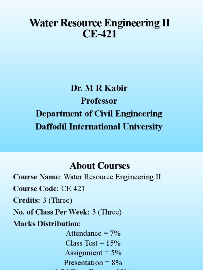 Water Resource Engineering II Course Guide | PDF | Fluid Dynamics ...