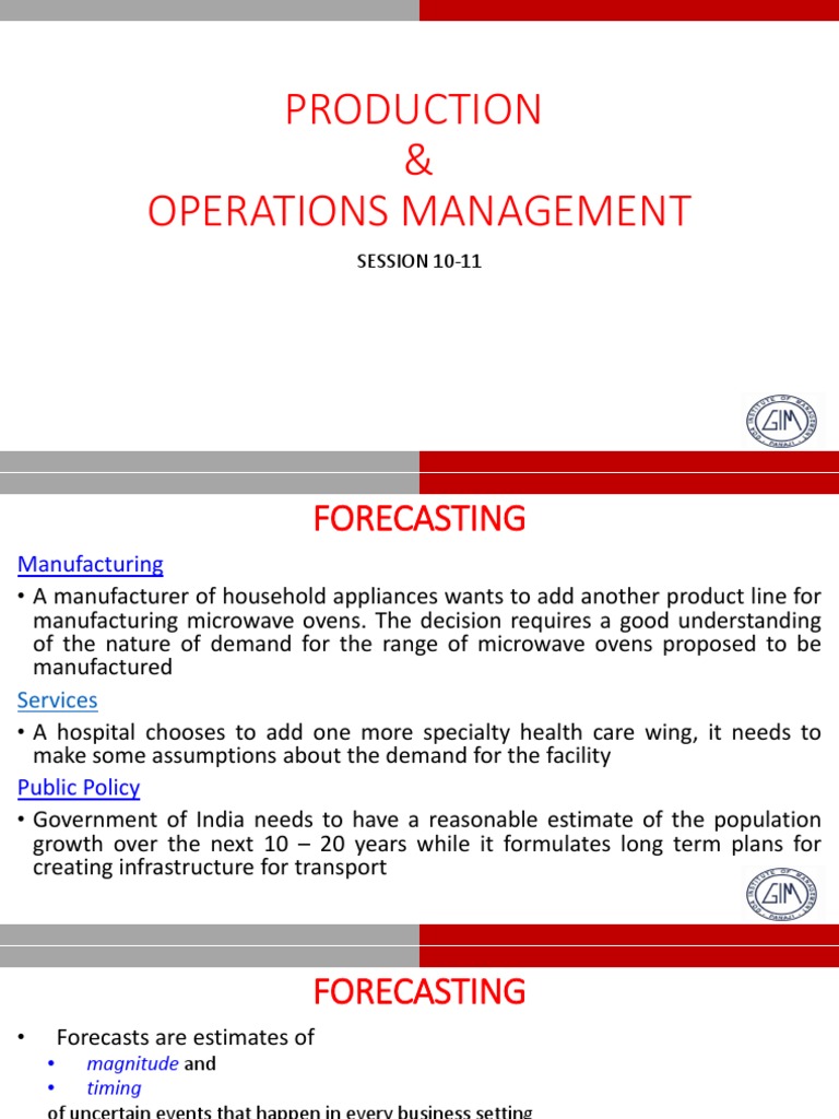 Production And Operations Management Session 10 11 Pdf