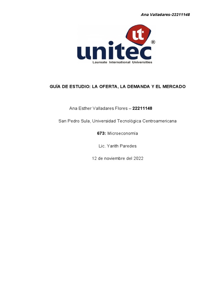 Guía de Estudio: Oferta y Demanda en Microeconomía | PDF | Oferta ...