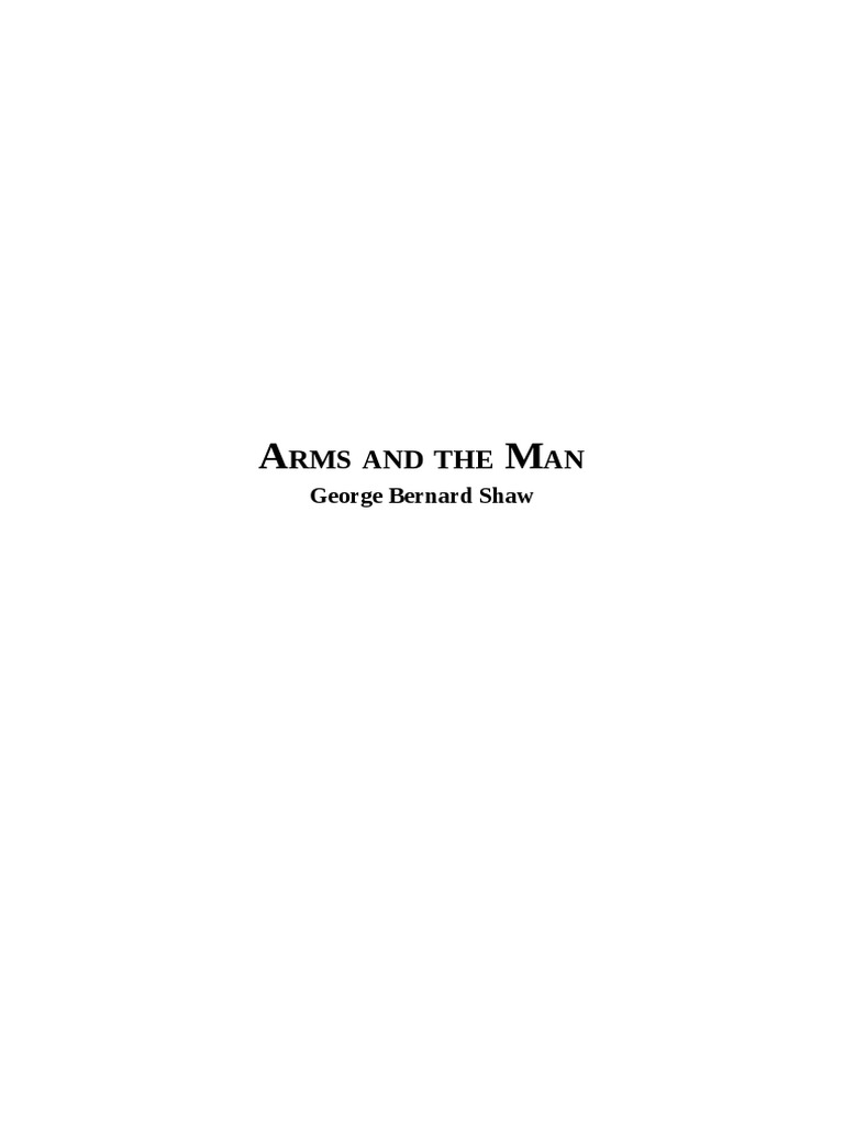 Arms and The Man Bernard Shaw PDF Sleep Textiles