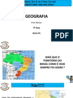 Aula1 - Fornação e Ocupação Do Territorio Brasileiro
