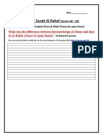 Worksheet Al Bayyinah Surah Al Kahaf Grade 10