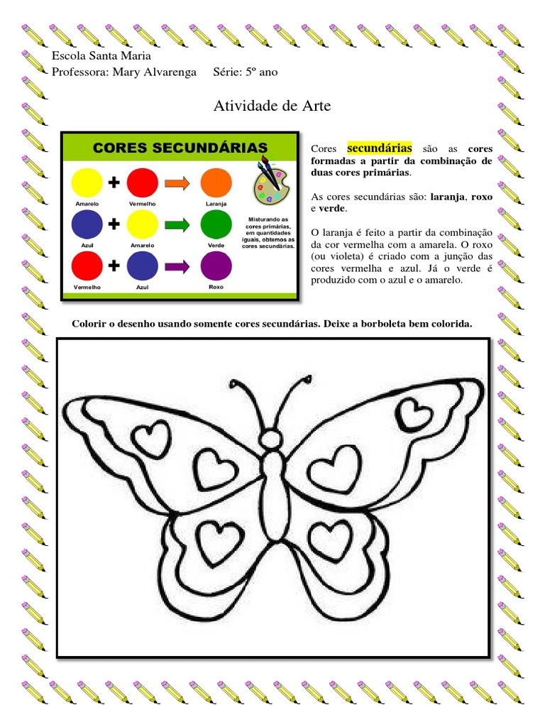 Atividade de Arte: Cores Secundárias | PDF | Cor | Vermelho