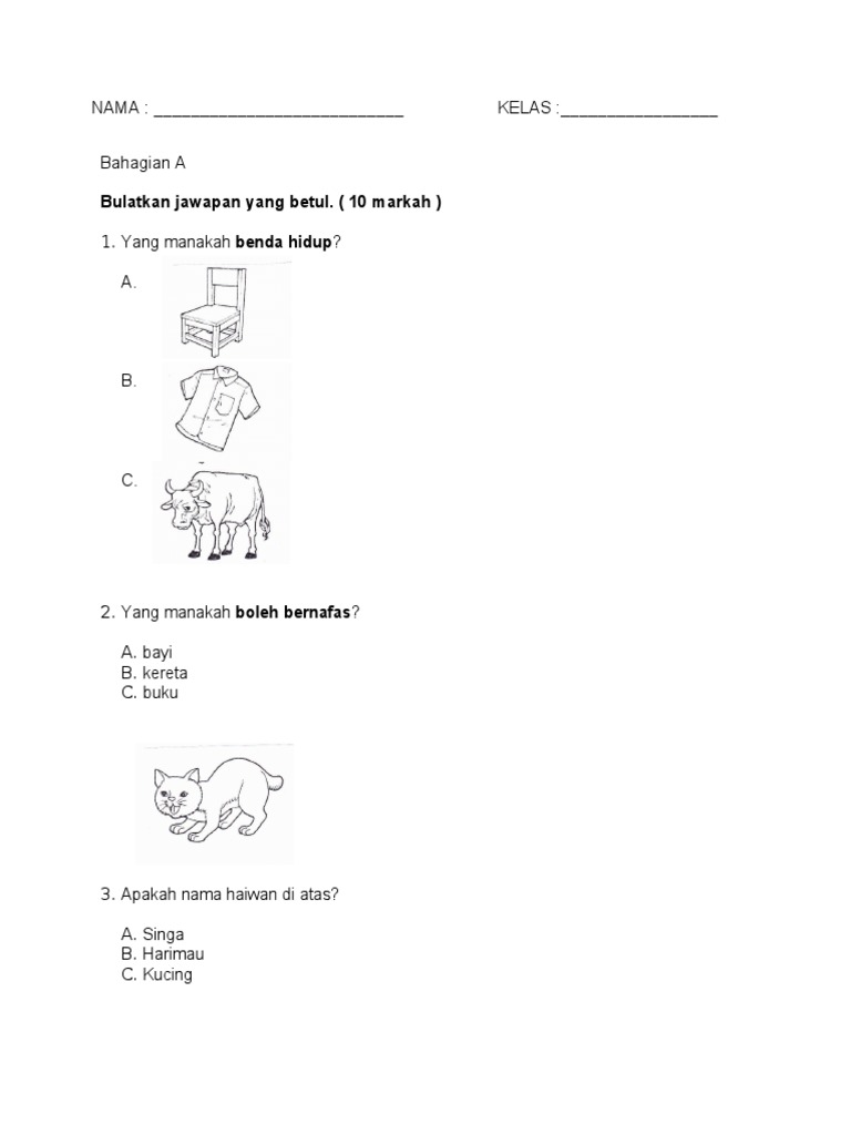 Pentaksiran sains tahun 1 2022 pdf