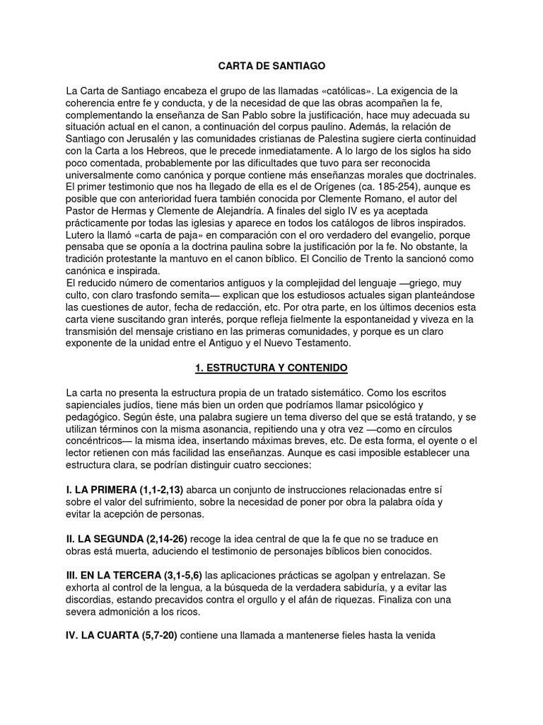 Carta de Santiago PDF Epístola de james Pablo el apóstol