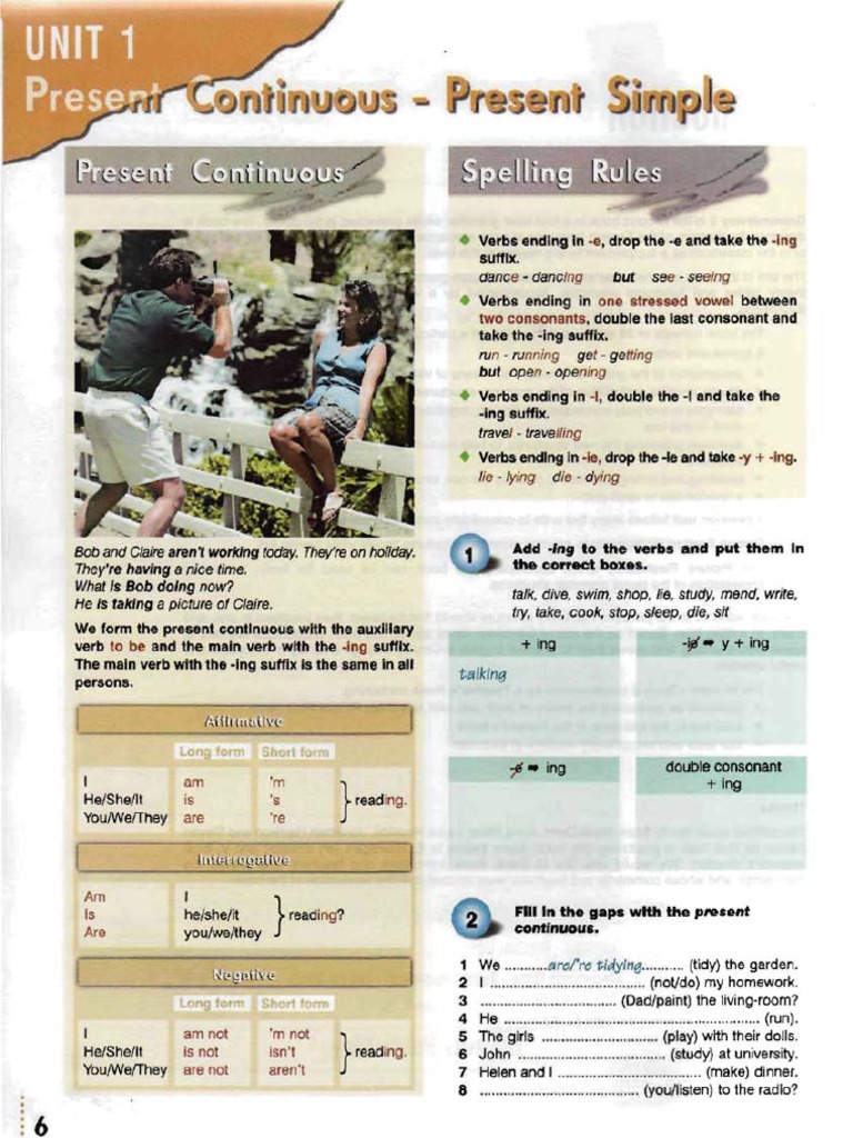 Grammarway2 - Present Simple Vs Present Continuous - p.6-13 | PDF