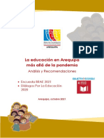 Reporte La Educacion en Arequipa Mas Alla de La Pandemia