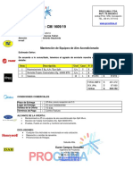 CM-1609-19 Mantencion Eq. A.ac. Empresa Yadran.