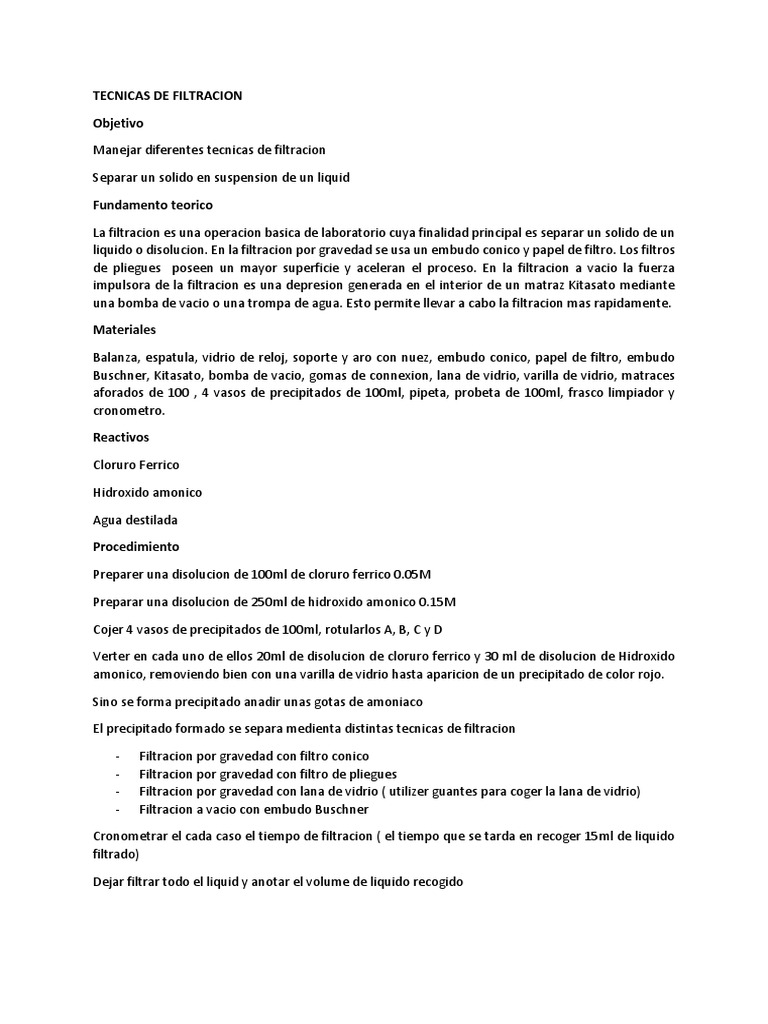 TECNICAS DE FILTRACION PDF