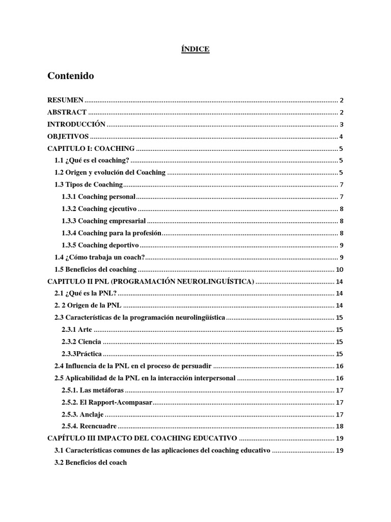 Coaching y PNL: Impacto y Beneficios | PDF | Programación ...