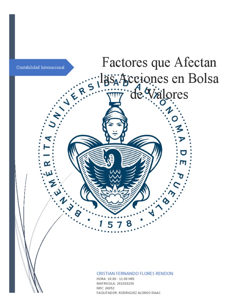 Tarea 8 Factores Que Afectan Las Acciones en Bolsa de Valores | PDF ...