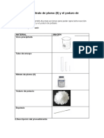Reacción Del Nitrato de Plomo