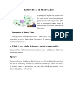 Presupuesto de producción: costos de materia prima, mano de obra e indirectos