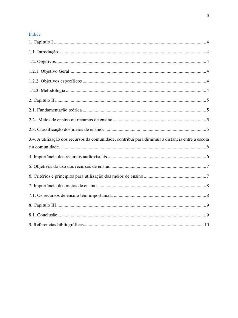 Objetivos dos Recursos de Ensino | PDF | Aprendizado | Tempo