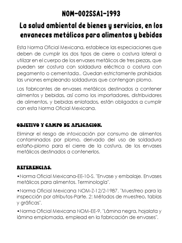 NOM 002 SSA1 1993 Informacion | PDF | Soldadura | Construcción