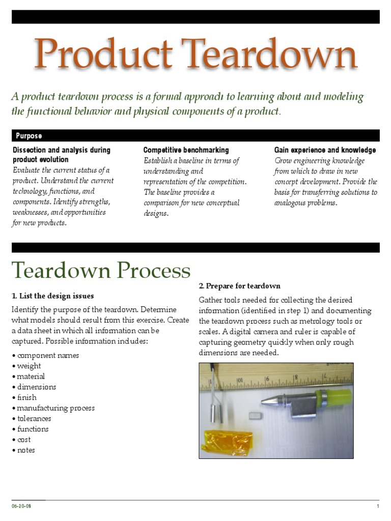 Product Teardown PDF Conceptual Model Information