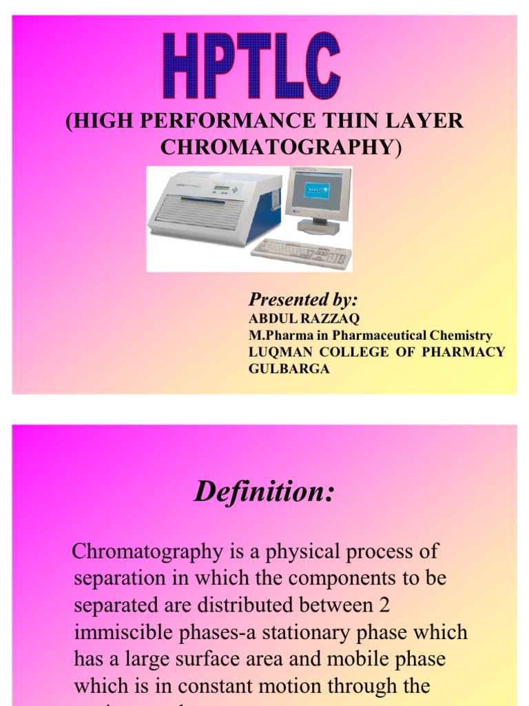 HPTLC Thin Layer Chromatography Chromatography