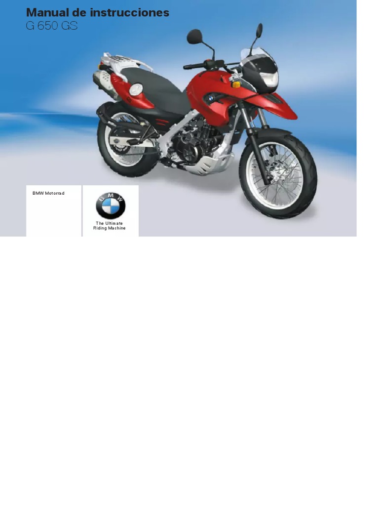 Manual de Usuario BMW G 650 GS (2010) (Español 140 Páginas) PDF