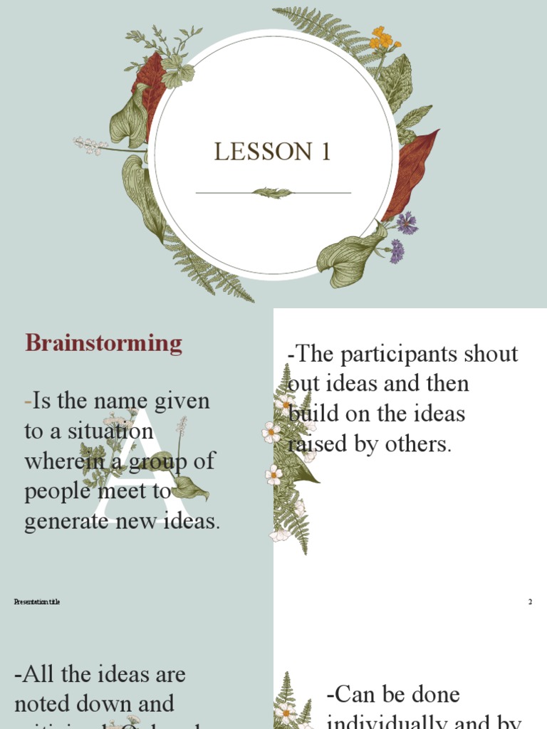 Lesson 1reading and Writing | PDF