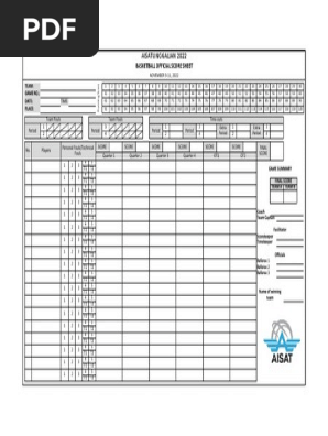 Basketball Score Sheet