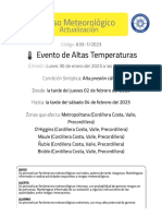 Aviso A33-1 - 2023 (Actualización) - Evento de Altas Temperaturas en Zonas Desde La Región Metropolitana A La Región Del Biobío