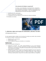 1.¿explique La Secuencia de Actuacion de La Higiene Ocupacional?