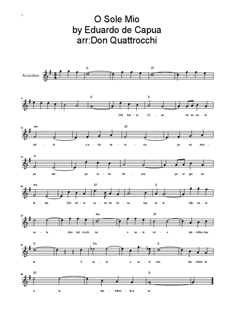 O Sole Mio PDF