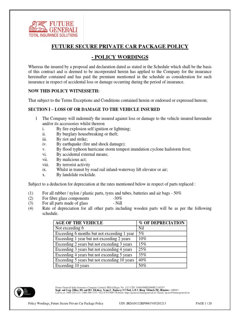 5 Important Sections In Car Insurance Policy Wordings – DPTJ