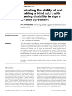 Evaluating The Ability of and Enabling A Blind Adult With Learning Disability To Sign A Tenancy Agreement