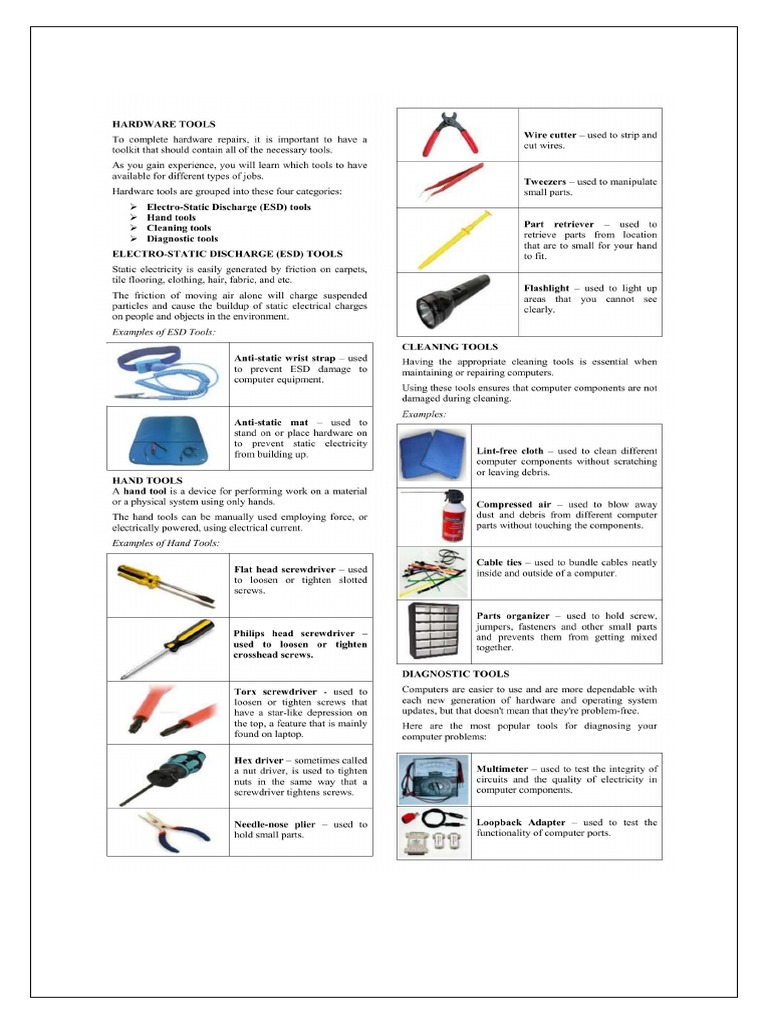 Computer Hardware Tools PDF