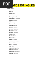 Lista de Palavras Cognatas em Inglês | PDF