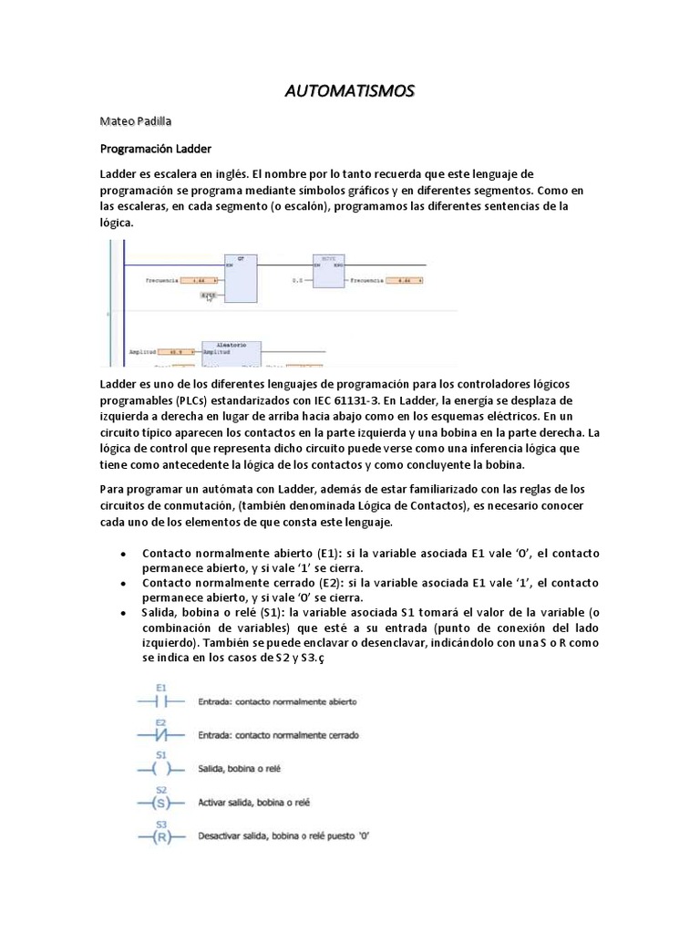 Programacion Ladder Y Logo Pdf Controlador Lógico Programable