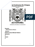 Actividad Uno. Del Subtema 1.2. Características CRMR