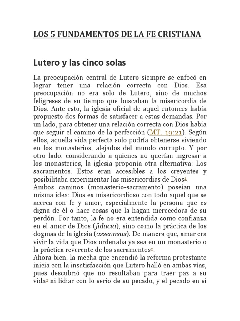 Fundamentos de la Fe Cristiana | PDF | Biblia | Martin Luther