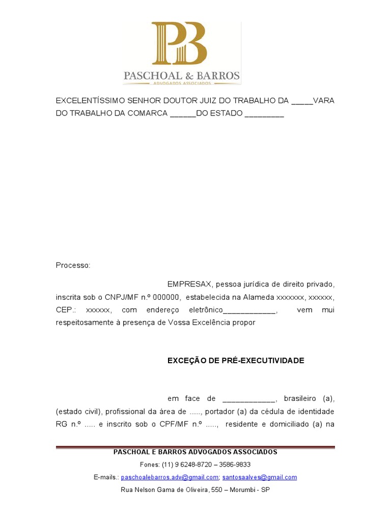 Excecao de Pre-Executividade - Falência | PDF | Falência | Advogado