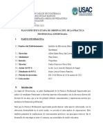 Plan Especifico Etapa de Observacion