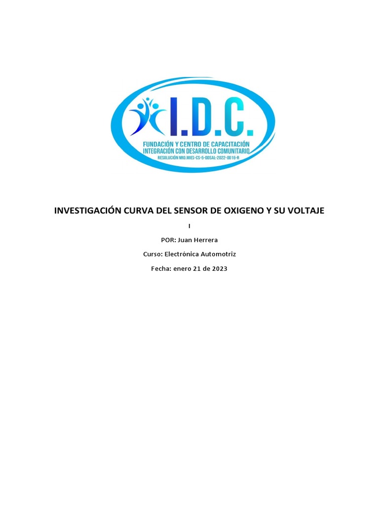 Curva y Voltaje del Sensor de Oxígeno | PDF