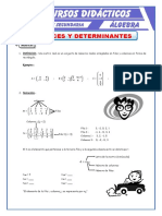 Matrices y Determinantes para Tercero de Secundaria