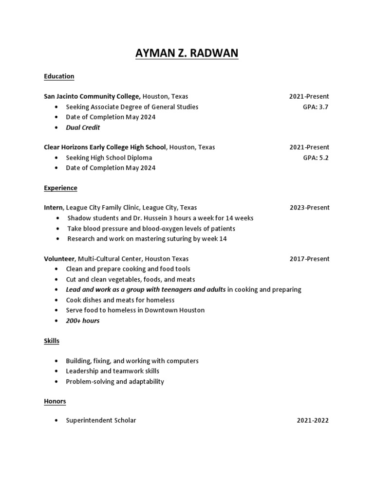 Resume No Adress | PDF