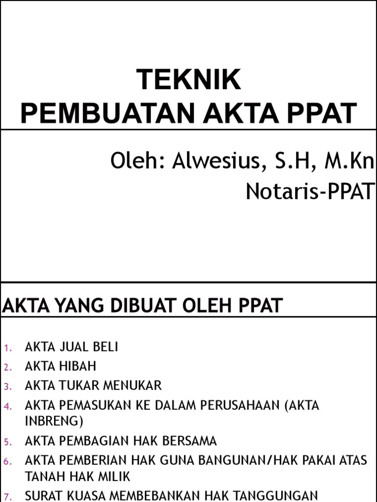 Contoh Akta Hibah Tanah PPAT | PDF | Pengelolaan Keuangan & Uang | Hukum