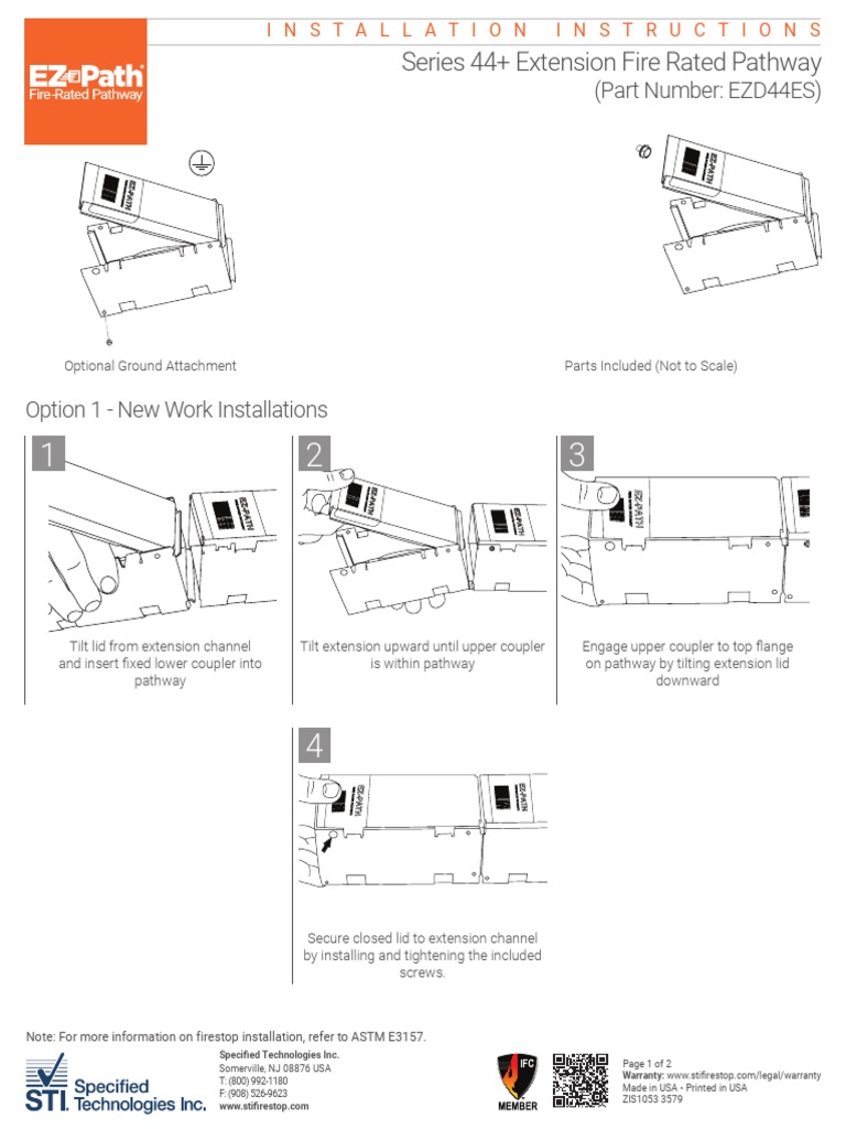 EZ Path Series 44+ FireRated Pathway Extension Module Installation