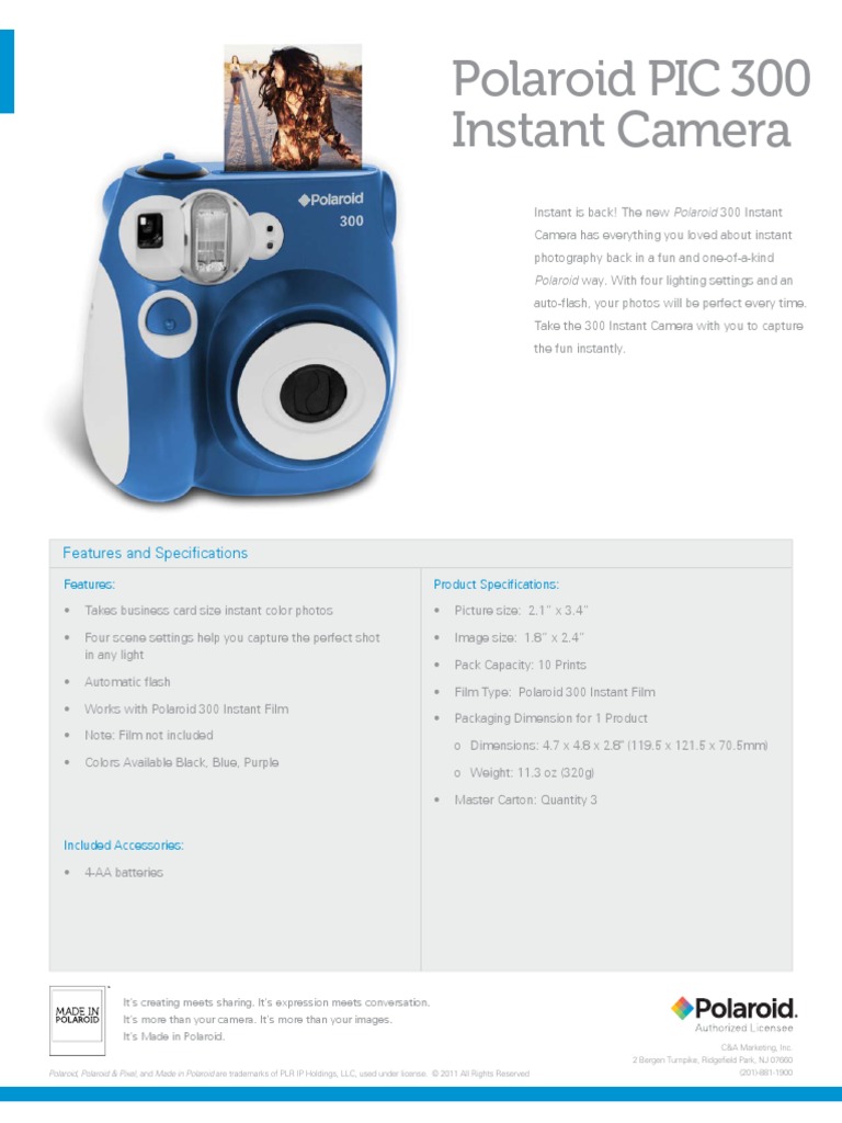 Polaroid 300 Instant Camera *In Working Order But Chipped Viewfinder - Retro Unit