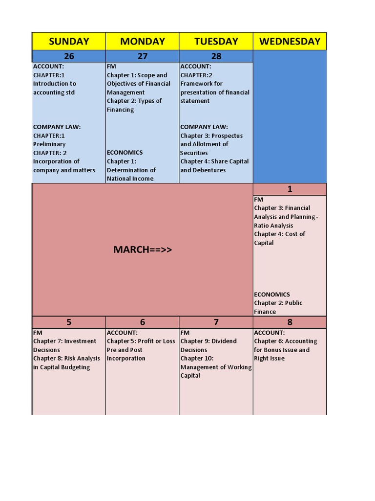 CA INTER Timetable PDF Audit Accounting